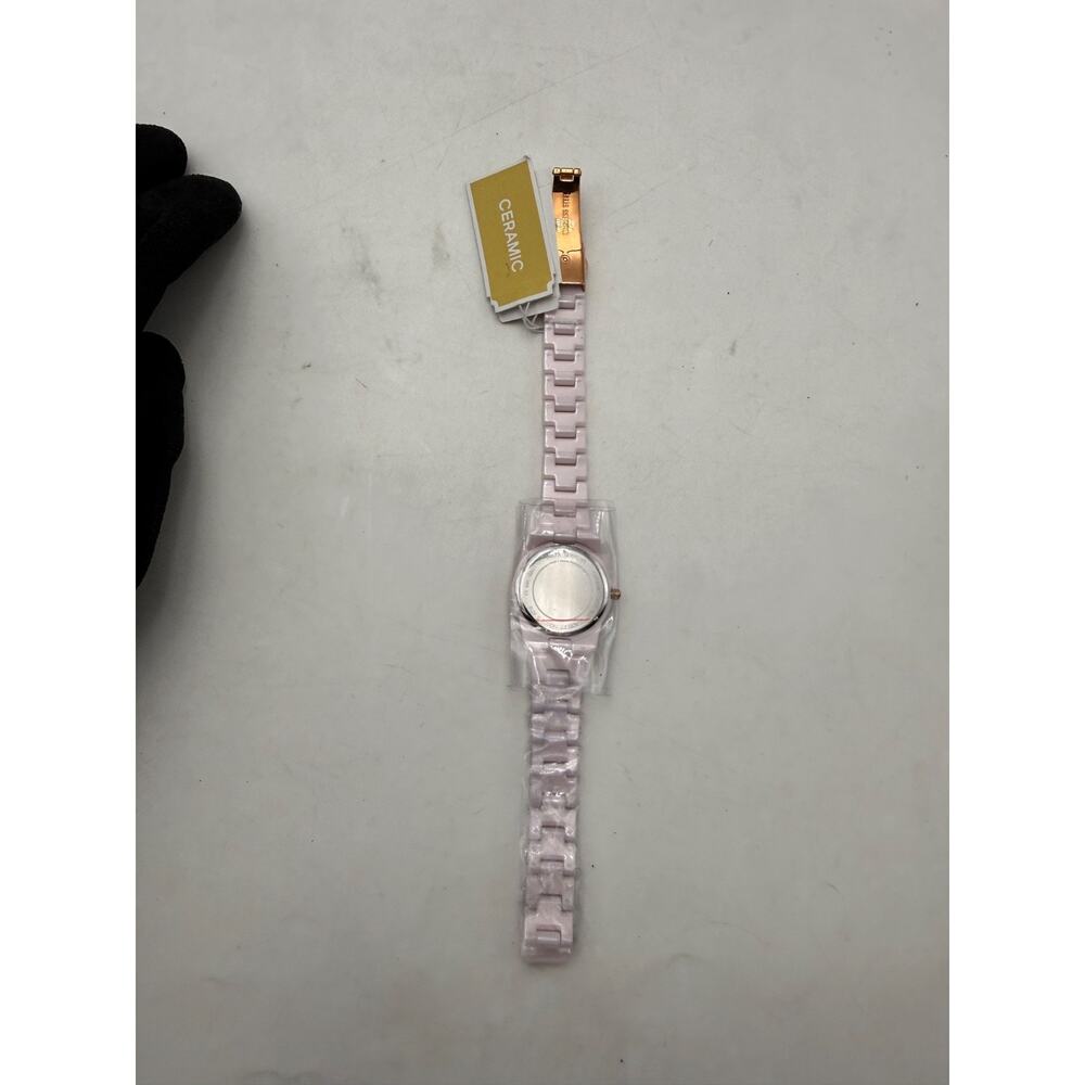 Michael Kors MK6841 Pink Ceramic Watch Crystal Bezel Women’s Quartz w/ Tag - Picture 4 of 11